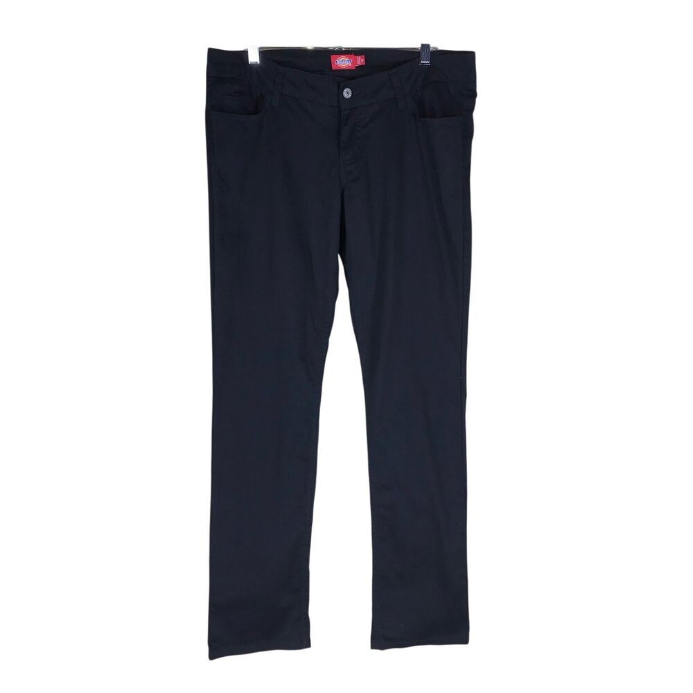 Dickies Pants Women’s Juniors 15 Black Stretch Slim Straight Work Casual Uniform